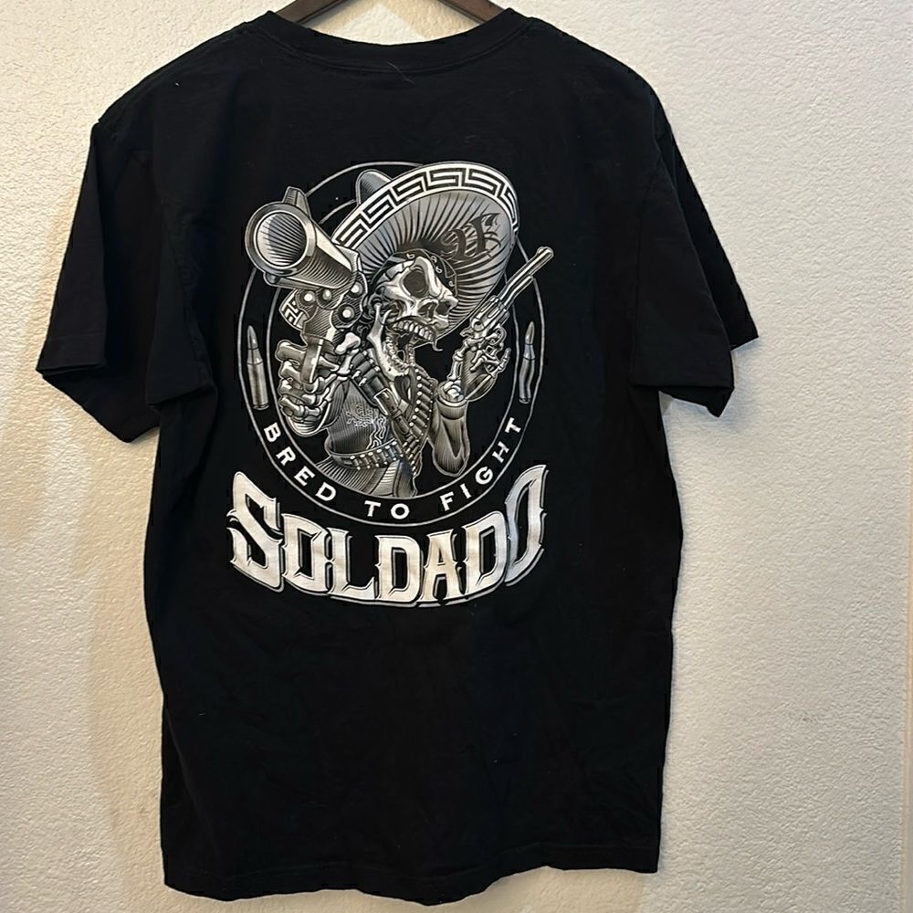 Bred To Fight Soldado Shirt Mens Black Short Sleeve